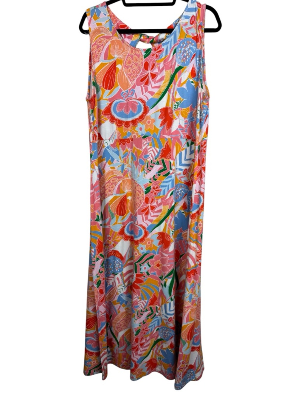 Talbots Womens Jersey Knit Sleeveless Maxi Dress Marvelous Floral Size 2X - Picture 2 of 6